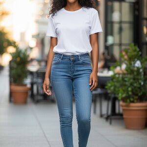 Stylish Blue Straight Leg Women's Jeans